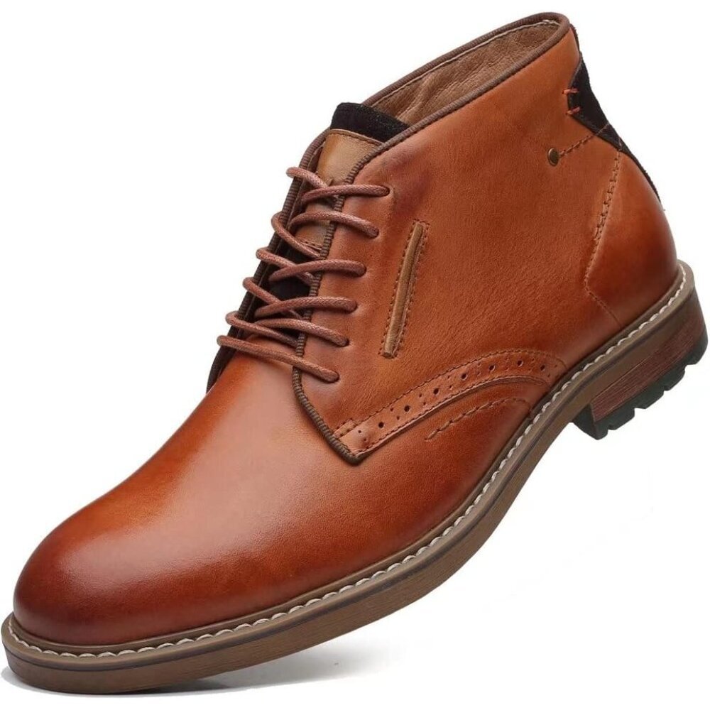 〽️Men's Oxfords Ankle Chukka Boot Brown Casual Fashion and Comfort Lace Up Shoes